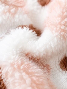 SHEIN 1件女童冬季新款花卉保暖內裡拉鍊外套，附彈性腰部與連帽，加厚保暖時尚戶外通勤百搭夾克 - 棕色 - 查看 6