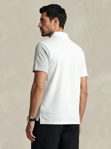 Lornavo Men's Cotton White And Black Color Block Polo Shirt High Quality Store Style Business Golf Summer Casual - Multicolor - View 2