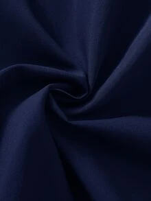 SHEIN 兒童男童2件套休閒長袖立領裝飾半拉鍊秋冬夾克與彈性腰長褲套裝，抓絨加厚 - 藏蓝色 - 查看 5