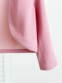 SHEIN 女童純色針織開襟外套長袖 - 藕粉色 - 查看 5