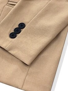 Manfinity Mode Herren Business Lässig Ein-Knopf Blazer und Hose, Spitzrevers-Design verleiht mehr Stil und Schichtung, geeignet für tägliches Pendeln, Business, Party und Bankett. Dieses Anzugset ist ein unverzichtbares vielseitiges Stück in der Herren-Garderobe und ein perfektes Geschenk für Freund oder Ehemann - Khaki - Übersicht 6
