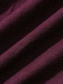 DAZY Solid Color Fitted Waist Twist Deep V Long Sleeve Elegant Vacation Spring Autumn Maternity Dress - Burgundy - View 8