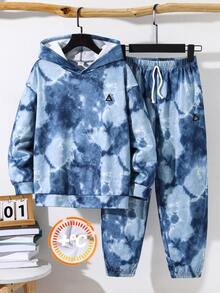 SHEIN Boys Casual Comfortable Versatile Crew Neck Sweatshirt & Long Pants Set - Multicolor - View 7