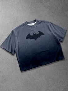 BATMAN X SHEIN Manfinity EMRG 男士街頭風寬鬆休閒T恤 - 彩色 - 查看 4