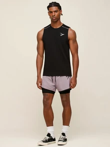 OTTIMOZO Men's Drawstring Waist Casual Versatile Daily Travel Sports Shorts, Gym,Workout,Cooling,Outdoor,Men's 2-In-1 Workout Shorts,High Stretch - Purple - View 3