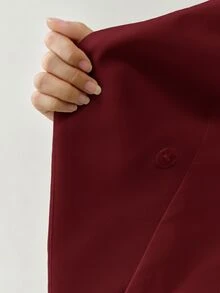 MOTF PREMIUM DOUBLE-BREASTED SLEEVELESS WAISTCOAT - Burgundy - View 11