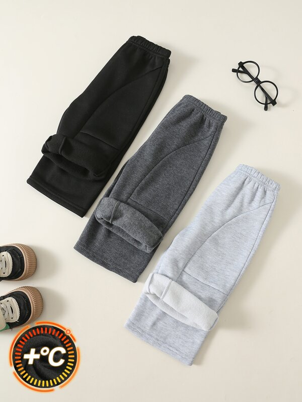 SHEIN Baby Boy Solid Color Casual Versatile Daily Wear Long Pants 3pcs/Set