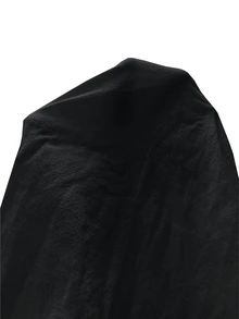 LUMIGAL Women's Solid Color Rolled Sleeve Pocket Design Casual Shirt - Black - View 4