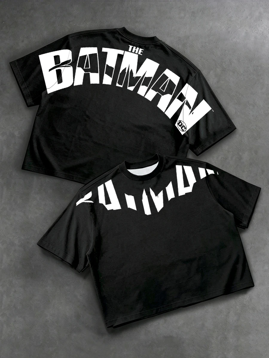 BATMAN X SHEIN Manfinity EMRG 男士街頭風休閒寬鬆版型T恤 - 彩色 - 查看 1