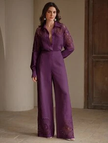 Anewsta Women Two-Piece Outfits - Purple - View 5