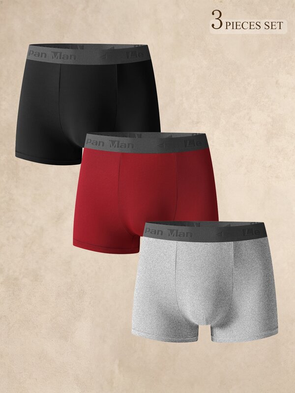 EverLounge Men's Letter Waistband Boxer Briefs (3-Pack)