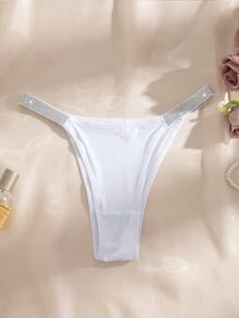SHEIN 銀色腰帶舒適性感女款三角內褲 7件組 - 黑與白 - 查看 7