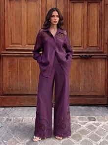 Anewsta Women Two-Piece Outfits - Purple - View 8
