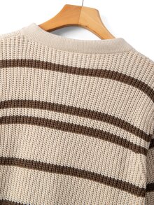 GlowEve CURVE Plus Size Women's Autumn/Winter Elegant Business Casual Beige Round Neck Cardigan With Ribbon And Buttons Office Party Formal Formal - Apricot - View 7