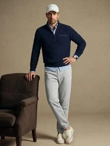 Lornavo Men's Casual Drawstring Waist Tapered Sweatpants - Light Grey - View 5