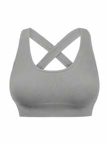 Velisys Velisys 女款純色交叉背無縫運動內衣，適合日常健身 - 彩色 - 查看 6