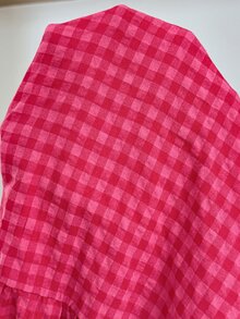 SHEIN Maternity Plaid V-Neck Notch Collar Flare Sleeve Ruffle Hem Casual Dress - Pink - View 6