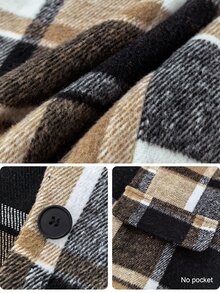 SHEIN LUNE CURVE Versatile Premium Plaid Plus Size Women's Blazer Vest And Shorts 2 Pieces Set - Multicolor - View 7