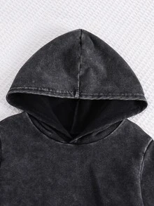 SHEIN 小男孩破舊風長袖口袋設計運動衫 - 彩色 - 查看 6