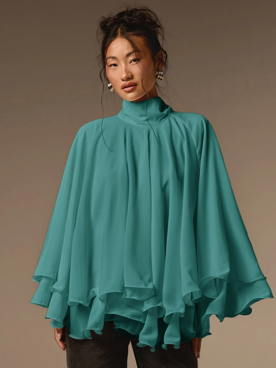 COSMINA Women's Casual Elegant Chiffon Blouse - Green - View 1