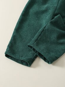 SHEIN 男嬰條紋對比色翻領長袖衛衣與鬆緊腰長褲 2 件套 - 彩色 - 查看 6