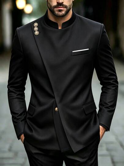 Manfinity AFTRDRK British Business Style Men's Button Front Blazer