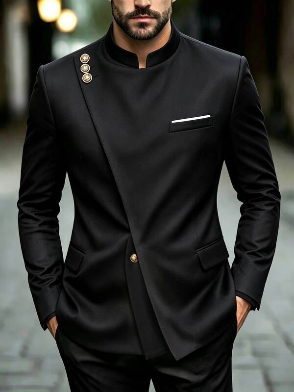 Manfinity AFTRDRK British Business Style Men's Button Front Blazer