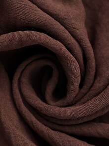 Elaquor Plus Size Women's Solid Color Cowl Neck Lantern Sleeve Blouse And Pants Elegant 2 Pieces Set - Coffee Brown - View 7