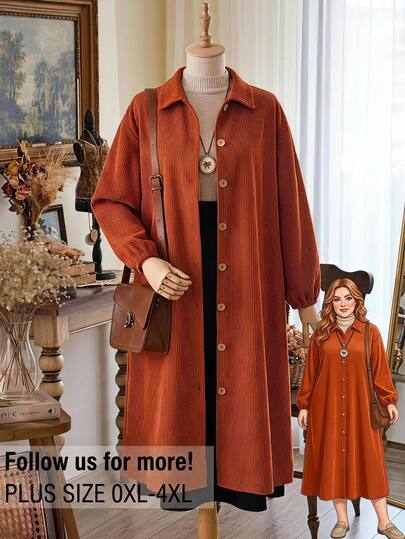 Rusticease Plus Size Women's Solid Color Casual Versatile Daily Long Sleeve Jacket Autumn Fall Clothes For Women  Country Western Brown