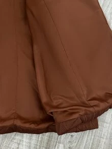 SHEIN Maternity Autumn/Winter Hooded 3-In-1 Jacket - Brown - View 7
