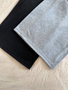 Snug Reverie 2 قطعة/مجموعة بنطلون منزلي بسيط متعدد الاستخدامات بتصميم منسدل - متعدد الألوان - مشاهدة 8
