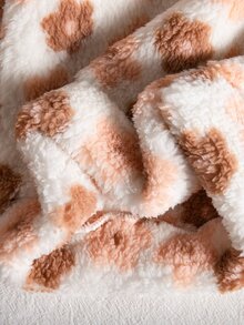 SHEIN Vintaside Kids Younggirl 兩件套，毛絨圓領長袖上衣搭配條紋內搭褲 - 棕色 - 查看 3