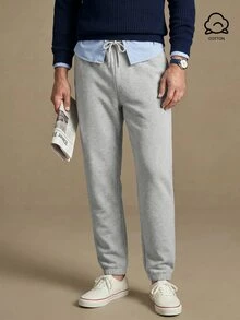 Lornavo Men's Casual Drawstring Waist Tapered Sweatpants - Light Grey - View 1