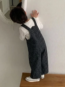 DAZY 嬰兒(男童)韓版復古寬鬆牛仔吊帶褲，夏季薄款休閒時尚長版連身褲，秋季適用 - 彩色 - 查看 2
