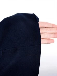 Solflare Plus Size Fashion Button Drawstring Tie Blazer Vest - Navy Blue - View 9