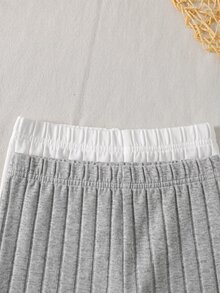 SHEIN 女童少女細肩帶背心搭配短袖條紋套裝組 - 彩色 - 查看 2