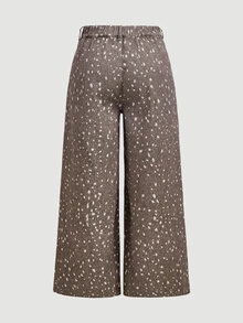 Selenza Plus Size Street Style Polka Dot Print Pocket Denim Jeans - Multicolor - View 7
