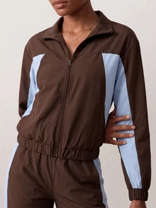 Zivah Women's Colorblock Zipper Front Jacket And Pants Sports Set - Multicolor - View 7