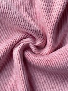 SHEIN Clasi 女款素色鏤空設計長袖修身針織衫 - 粉色 - 查看 7