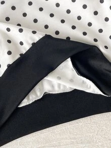 SHEIN 青少年女孩休閒時尚波點圖案厚實舒適柔軟衛衣，適合秋冬日常、街頭、戶外、Y2K、運動、校園、開學季，甜美少女風 - 白色 - 查看 7