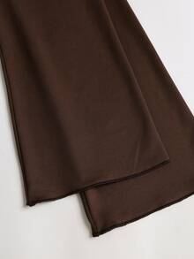 Sweetra Sexy Sweet Simple Vintage Party Night Out Casual Long Sleeve Bodycon Asymmetrical Shoulder Flared Sleeve Ruched Side Autumn Dress Dark Brown - Brown - View 6