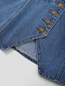 GlowEve CURVE Plus Size Autumn Casual Cinched Waist Denim Jacket - Medium Wash - View 4