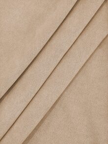 Linhara CURVE Plus Size Women's Autumn/Winter Suede Fleece Lapel Pocket Jacket - Khaki - View 6