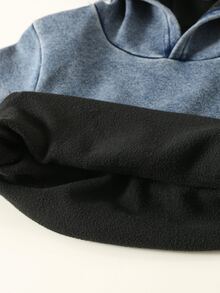 SHEIN 2件組男嬰秋冬休閒丹寧連帽衛衣與丹寧長褲套裝，嬰兒服飾套裝 - 彩色 - 查看 9