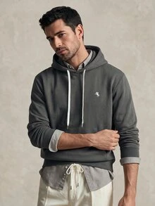 Lornavo Men's Cotton Flat Cap Rope Solid Color Hoodie, High-Quality Store Style Beach Holiday Dark Grey Autumn Casual - Black - View 8
