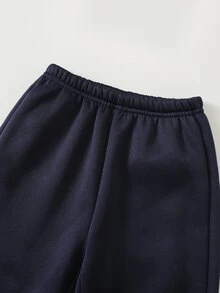 SHEIN 男嬰休閒舒適百搭拼色圓領衛衣與長褲套裝，秋冬款 - 彩色 - 查看 6