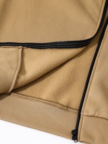 SHEIN 青少年男孩拼色拼接運動衫外套，寬鬆長袖灰色上衣，適合冬季返校穿著 - 彩色 - 查看 8