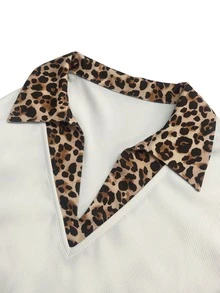 Glimmora Women's Autumn Fashion Leopard Print Patchwork 2 In 1 Dress - Multicolor - View 5
