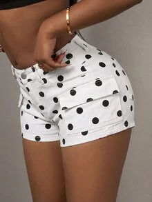 Slaydiva شورتات جينز ضيقة قصيرة بنمط تمويه للنساء - متعدد الألوان - مشاهدة 4