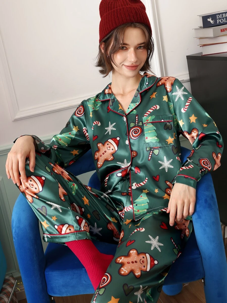 Chillnights PJS8 Women's Satin Digital Print Pajama Set - Multicolor - View 1